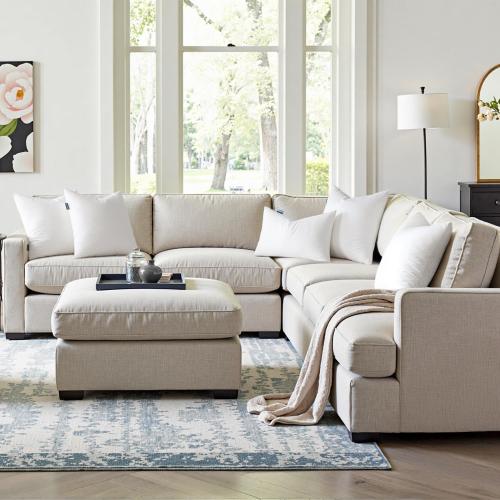 OEKO TEX 28x28 Down Alternative Pillow Inserts,Pack of 4 Euro Throw Pillows 28x28 Inch Body Bed Sleeping Ultra Soft Fluffy Form for Sofa Couch Bed