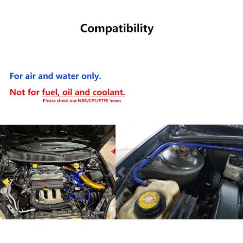 Ucreative Silicone Vacuum Hose Kit 6PCS 5FT Tubing (1/8 to 3/8)   113PCS Nylon Connectors High Performance Automotive Replacement (Black)