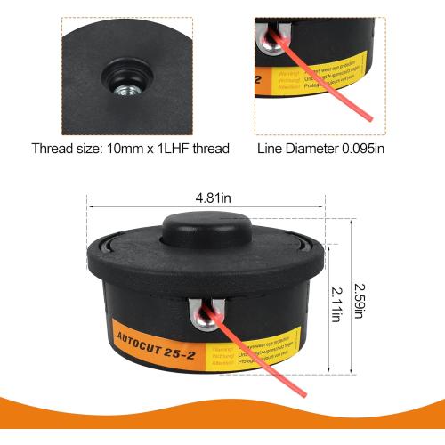 25-2 Trimmer Head Weed Eater 4002 710 2108, 4002 710 2191 for Stihl FS55 FS55R FS56 FS56RC FS70 FS70R FS85 FS90 FS90R FS91 FS91R FS94 FS94R FS100RX FS130 FS131 FS250