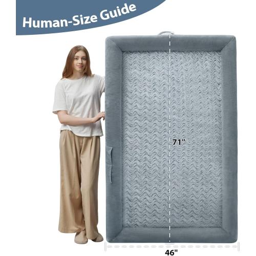 WNPETHOME Human Dog Bed for Adult, Washable Dog Couch with Removable Waterproof Cover, Orthopedic Large Pet Sofa Bed with Bolster Sides for Sleeping