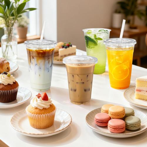 100 Pack 16 oz Clear Plastic Cups with Lids and Straws, [Leak-Proof & Crack-Resistant] Disposable Iced Coffee Cups for Smoothies, Bubble Tea, Juice and Cold Drinks, BPA Free