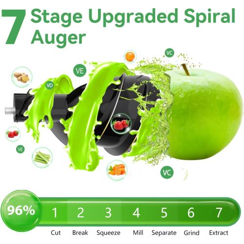 Cold Press Juicer,Aeitto Slow Masticating Juicer with Wide & Dual Feed Chute for Vegetables and Fruits, High Juice Yield, Self Feeding for Juice Extractor, BPA-Free, Dark Green