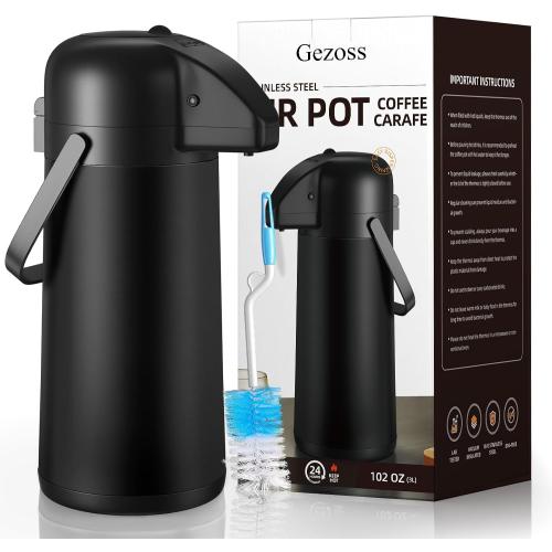 Coffee Carafe for Keeping Hot, 102OZ / 3L Airpot Coffee Dispenser with Pump