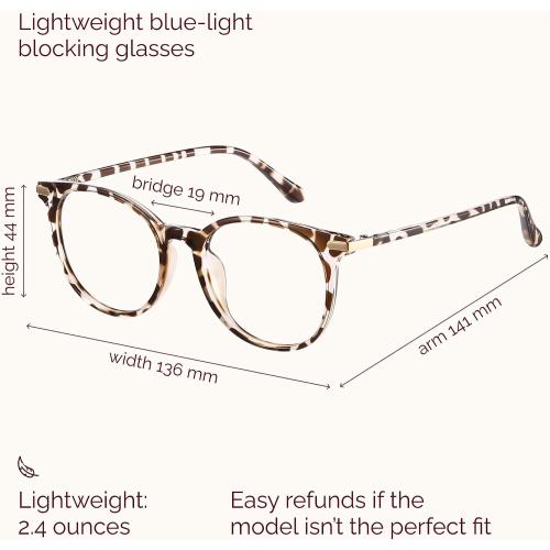 Gaoye Blue Light Blocking Glasses, Retro Round Eyewear Frame Anti Eyestrain Computer Glasses for Women Men (*Leopard)