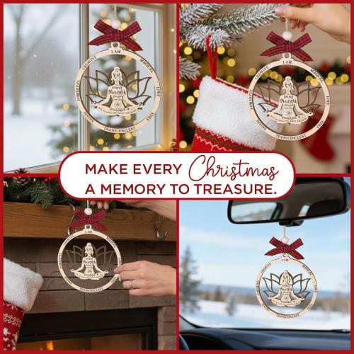 Yoga Gifts for Women - Meditation Spiritual Christmas Ornament - Spiritual Ornaments for Christmas Tree - Gifts for Yoga Lovers, Instructors, Teachers - 2 Layered Ornament 2025