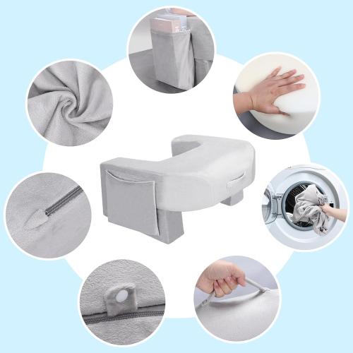 Reading Pillow Lap Desk with Adjustable Arm Support, Grey