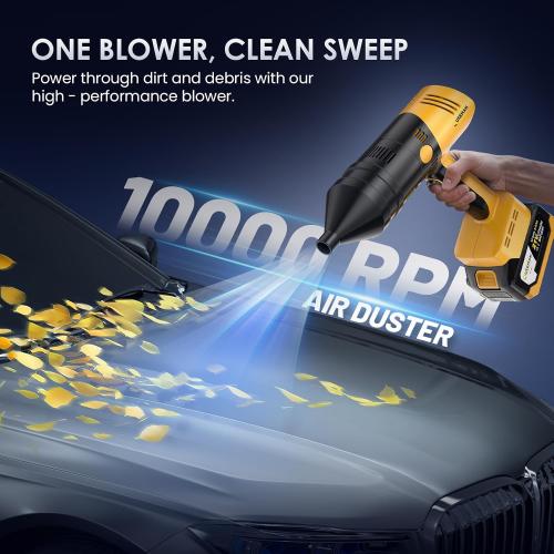 Car Vacuum Portable Cordless - CarCraftKit 3-in-1 Kit, Pressure Washer, Air Duster, with 2x25000mAh Battery, 20000PA Car Vacuum Cleaner, 10000 RPM Air Duster, 280 PSI High Power Pressure Washer Easy