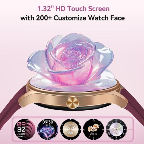 Smart Watches for Women/Men, 1.27 HD Smartwatch Fitness Tracker with Bluetooth Calls (Make/Answer), Heart Rate/SpO2/Sleep Monitor, 12 Days Battery, IP68 Waterproof - Purple