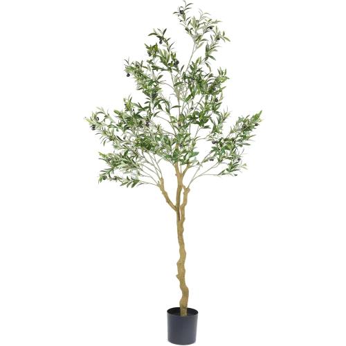Tall Faux Olive Tree，7ft（84in） Realistic Potted Silk Artificial Indoor with Green Leaves and Big Fruits for Home Office Living Room Bedroom Stairs Foyer Decor.
