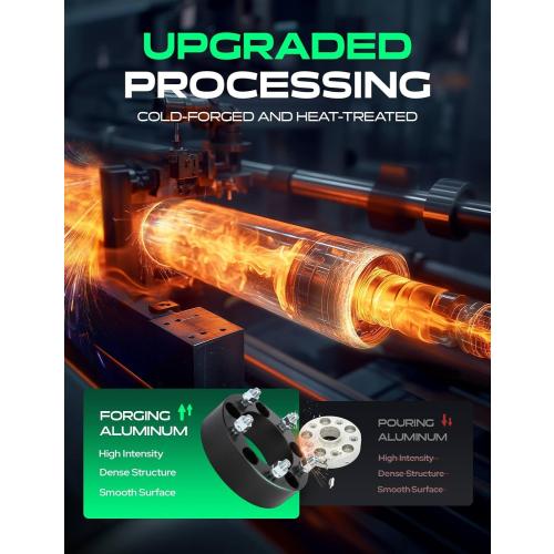 YHTAUTO 5x4.5 Hub Centric Wheel Spacers 1.25 Inch Fits Toyota, Lexus & Scion Models, Camry, RAV4, Avalon, tC xB, RX ES Series, 5x114.3mm 5 Lug Tire Spacers w/ 12x1.5 Studs 60.1 mm Hub Bore, 2 PCS Blac