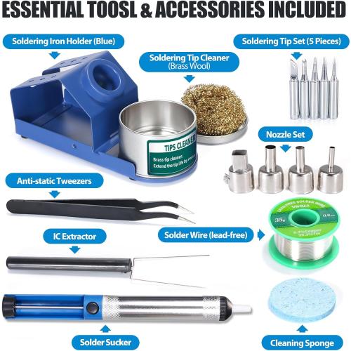 YIHUA 862BD  SMD ESD Safe 2 in 1 Soldering Iron Hot Air Rework Station °F /°C with Multiple Functions