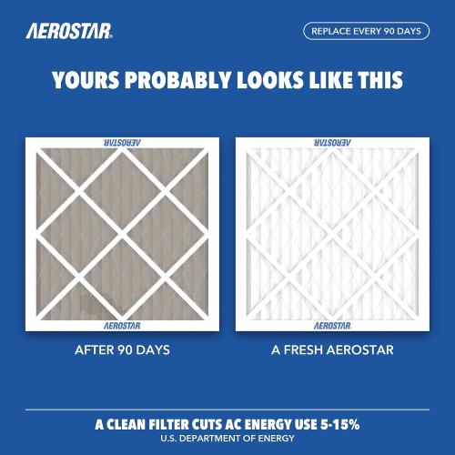 Aerostar Air Filter 20x20x1 MERV 13 AC Filter, Furnace Filter, 1 Pack