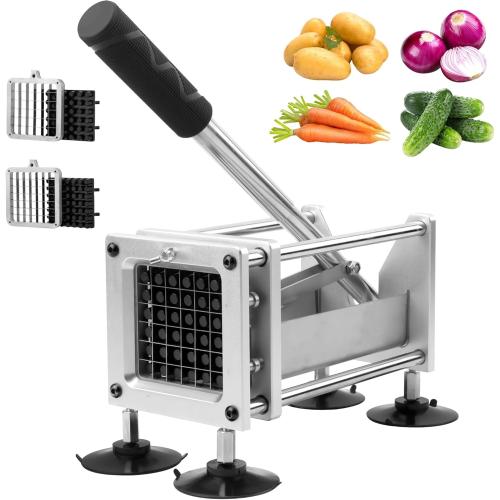 French Fry Cutter LYDZJ Stainless Steel Potato Cutter with 1/2 Inch & 3/8 Inch Blades for Potatoes Carrots Cucumbers