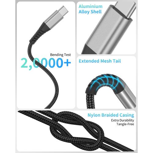 6 inch Short USB C to USB C Cables, 3 Pack USB C to C Fast Charging Cord Type C Cable for iPhone 15 16 17 Pro Max Android Samsung Galaxy S24 S23 Ultra/Power Bank, Short USBC to USBC Cable 0.5ft