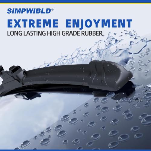 SIMPWIBLD OEM Quality 26 inch   21 inch SIMPWIBLD Premium All Season Automotive Front Windshield Natural Rubber J-Hook Wiper Blades (2 Pack)