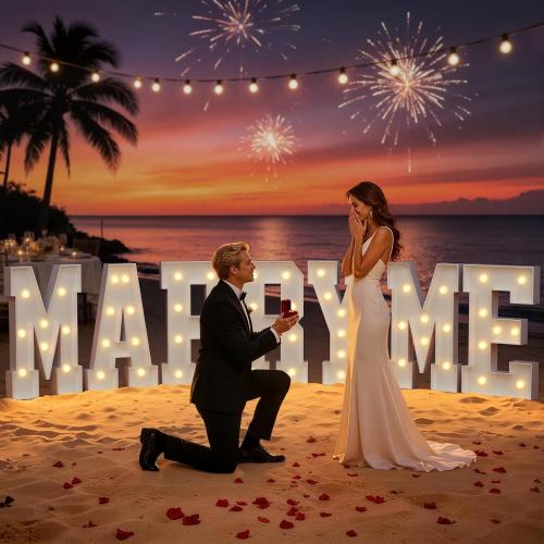 Marquee Letters 3 Feet Tall, Large Light Up Letters & Baby Showers | Big Letters With Light, Large Anniversary Party Decor, Big Signs, Assembly Required, Foam Board 22 Pcs Accessory Set