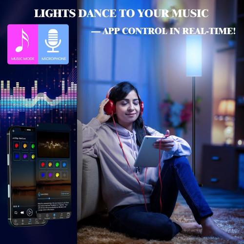 Smart LED Floor Lamp with APP Control & RGB Colors -