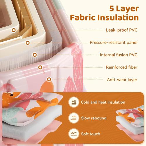 Portable Foldable Bathtub, Freestanding Bathtub No Installation, Bathroom SPA Soaking Bath Tub, Shower Stall Collapsible Hot & Ice Bath for Indoor Outdoor (Pink, 47.2L x 21.6W x 19.6H)