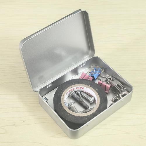 Size 4.5x3.3x0.87 Color silver 12 Pieces Rectangular Metal Empty Hinged Tins Containers Basic Necessities Home Storage Organizer Mini Box Set, 4.5 x 3.3 x 0.87 inches (Silver)