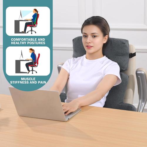 ROYALAY 2 Pcs Neck Pillow Lumbar Support for Recliner, Back Pillow for Chair with Adjustable Headrest Pillow, Back Rest Pillow for Office Chairs, Recliners,Sofa, Couch