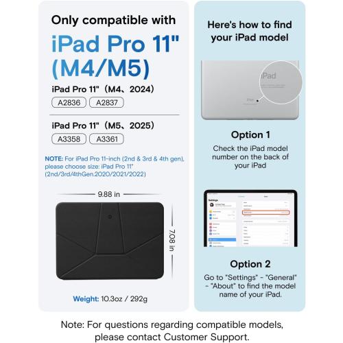 MOFT Dynamic Folio Case for iPad Pro 11- inch (M5 2025 / M4 2024), Slim Magnetic Stand Case with 20  Viewing Angles, Auto Wake/Sleep, Ultra Thin, Jet Black