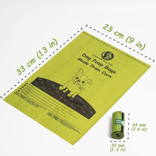 Color Green Greener Walker Poop Bags for Dog Waste-540 Bags,Extra Thick Strong 100% Leak Proof Dog Waste Bags (Green)