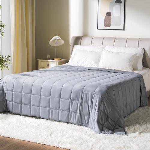 Angie Weighted Blanket King Size 20lbs, Soft Weighted Blanket for Adults, Washable Heavy Blanket for Sleeping, Microfiber Big Blankets with Premium Glass Bead for All-Season Comfort, 80x87 Grey