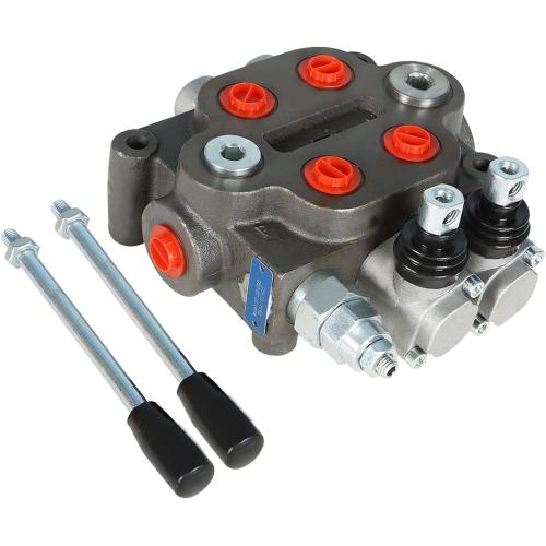 ALL-CARB Hydraulic Valve 2 Spool Hydraulic Directional Control Valve Double Acting Valve 25GPM 3000PSI BSPP Ports for Tractors Loaders Tanks