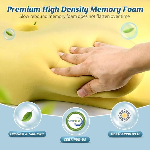Cervical Neck Pillow for Pain Relief - Ergonomic Bed Pillow for Sleeping, Contour Orthopedic Memory Foam Pillows for Neck Support, Cooling Side Sleeper Pillow for Back Stomach Sleepers with Pillowcase