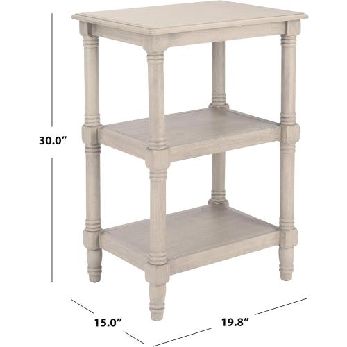 Safavieh Home Collection Cassie Greige 3-Shelf Display Storage Accent Table ACC5715A, 19.8 W x 15 L x 30 H