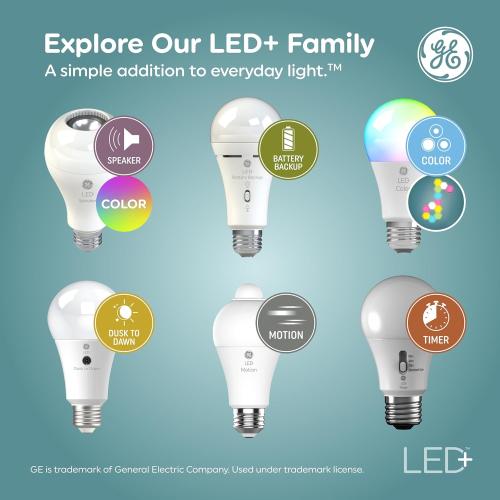 GE LED  Color Changing LED Light Bulbs with Remote, No App or Wi-Fi Required, A19 Bulbs, CA Compliant (2 Pack)