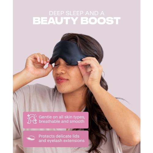 Pack of 2 Color beige and blue Silk Sleep Mask for Women and Men - Silk Eye Mask for Sleeping, Blindfold, Eye Covers, Pack of 2