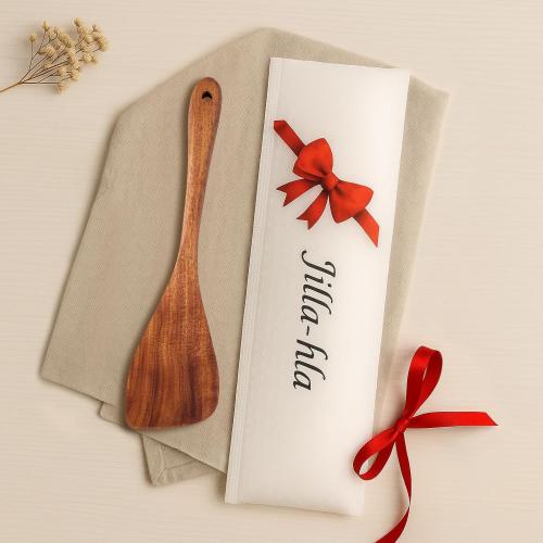 Wooden Spatula Nonstick Turner Acacia Wood, Right Long Handle Flat Frying Spatulas Handmade for Mother Wife Grandma Her Kitchen Gift, Ideal Cookware Utensils for Cooking Eggs, Fish, Pancakes