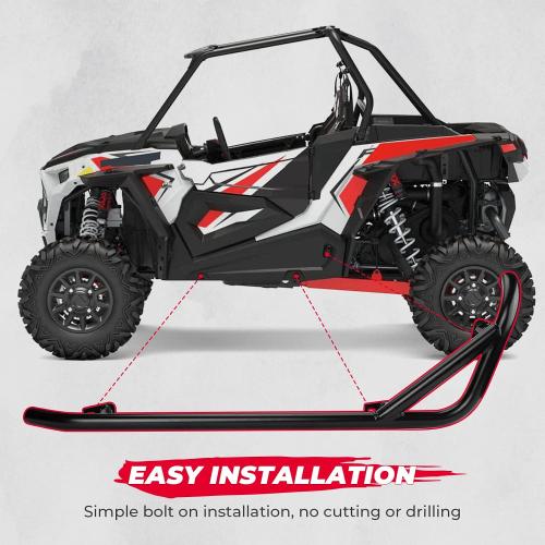 KEMIMOTO Nerf Bars Heavy Duty Black Tree Kickers Side Steps Compatible with 2014-2022 Polaris RZR XP 1000/ XP Turbo/ S900/ S1000/ Trail S 900 RZR Nerf Bars Rock Sliders Left & Right - 2 Seater