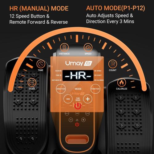 Under Desk Elliptical Machine, Electric Leg Exerciser for Seniors, Quiet & Portable Electric Seated Eclipse Exercise Training Machine with Remote, 12 Speeds & Mute Function, Manual & Auto Mode