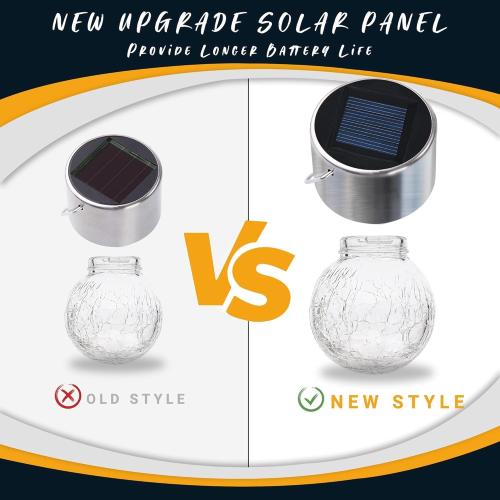 GIGALUMI Solar Lights Outdoor Waterproof, 12 Pack Solar Hanging Lights Garden Decor, Gifts for Women, Solar Outdoor Lantern Waterproof Cracked Glass for Yard, Fence, Tree(Warm White)