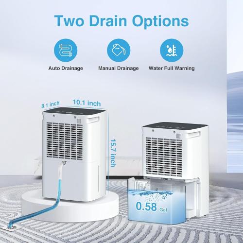 Dehumidifier,1500 Sq. Ft 21 Pint Dehumidifier for Basement with Drain Hose for Home Large Room Bathroom Bedroom - Smart Humidity Control, 24H Timer, Auto Manual Drain, 3 Modes