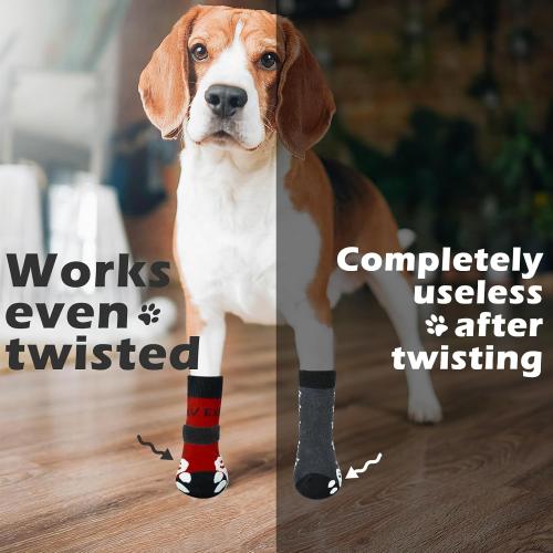 EXPAWLORER 6PCS Anti-Slip Dog Socks to Prevent Licking Paws,Dog Shoes for Hot Pavement,Best Paw Protector Traction Control on Hardwood Floor,Dog Booties for Puppy Small Medium Large Senior Dogs