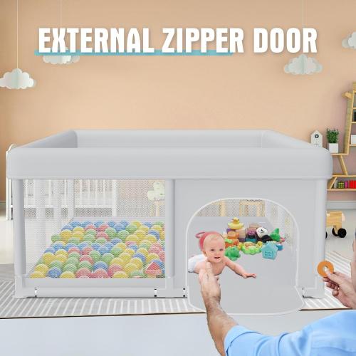 Baby Playpen 74x50 Inch, Play Pens for Babies and Toddlers Baby Fence Play Yards for Indoor & Outdoor with Breathable Mesh Anti-Fall Playpen (74x50)