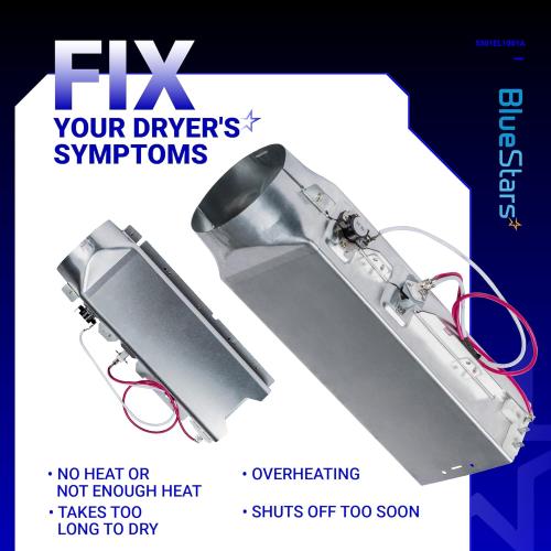 BlueStars 5301EL1001A Dryer Heating Element Assembly – For LG DLE7177W DLE5977W DLE8377NM DLE2516W DLEX3700W DLE5955W DLE0442W DLE4970W DLE5955G DLE9577SM Dryers - Replaces 5301EL1001J 5301EL1001H