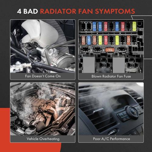 A-Premium Engine Radiator Cooling Fan Assembly Compatible with Select Honda Models - Accord 2003 2004 2005 2006 2007 - Replace# 19020PND003, 38611RAAA01