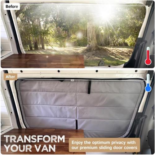 Living in a Bubble Insulated Blackout Sliding Door Window Cover for Mercedes Sprinter NCV3 & VS30, 2007-23, All-Weather Sprinter Van Accessories, Vanlife Must Have Sun Shade and Van Life Essentials