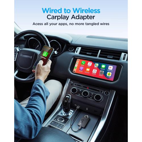 Wireless CarPlay Adapter for Apple iPhone (2025 Upgraded),Converts Wired to Carplay Wireless Adapter,Instant Connectivity,Compatible with Cars from 2017 & for iOS 10