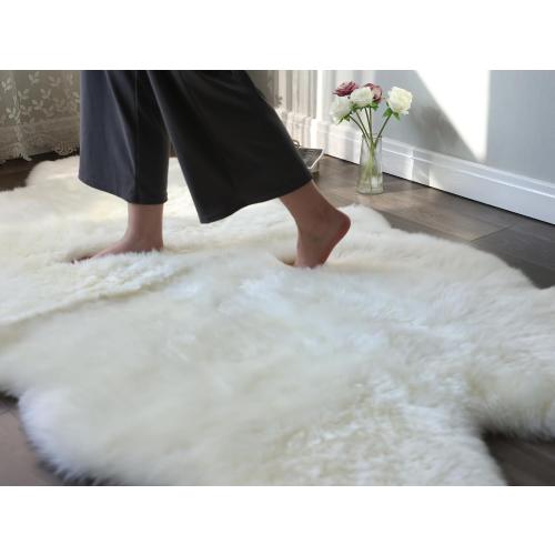 Sheepskin Rug, Fluffy Shaggy Area Rug, Super Soft 48‘’ x 72‘’ Sheepskin Hair Rug, Plush Rug, Decorative Rugs for Bedroom, Children's Room, Living Room (Khaki Camel, 48‘’×72”)