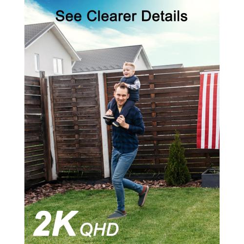ANRAN 2K Solar Security Cameras Wireless Outdoor, 2.4Ghz WiFi Surveillance Outdoor Camera for Home Security with Embedded Solar Panel, Color Night Vision, 2-Way Talk, IP67 Waterproof, Work with Alexa