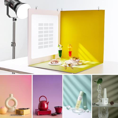 15PCS Content Creator Backdrop Photography Studio Photo Backdrops Board Kit: Portable Small Product Background Table Top Kit - Flat Lay Props for Jewelry Cosmetic Makeup 16 * 16IN Multi-Function