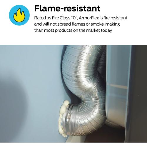 ArmorFlex Dryer Vent, Flexible Aluminum Duct with Clamps, Semi-Rigid