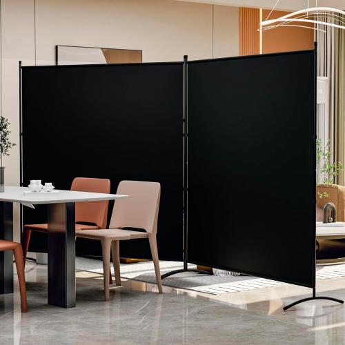 Size 126''W x 71''H Room Divider Size 126''W x 71''H Large 2 Panel Privacy Screen for Room Partitions, Portable Room Divider Screen for Room Separtion, Freestanding Fabric Wall Divider for Office, School, Room Separ