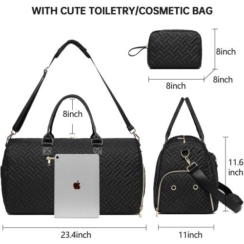 Duffle Bag for Travel, Weekender Bag with Shoe Compartment, Carry On Overnight Bag for Women with Toiletry Bag, Gym Bag with Wet Pocket, Hospital Bags for Labor and Delivery
