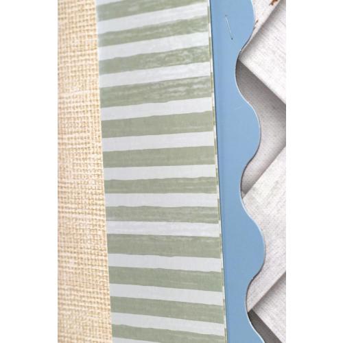 Teacher Created Resources Cottage Blue Scalloped Rolled Border Trim - 50ft - Decorate Bulletin Boards, Walls, Desks, Windows, Doors, Lockers, Schools, Classrooms, Homeschool & Offices